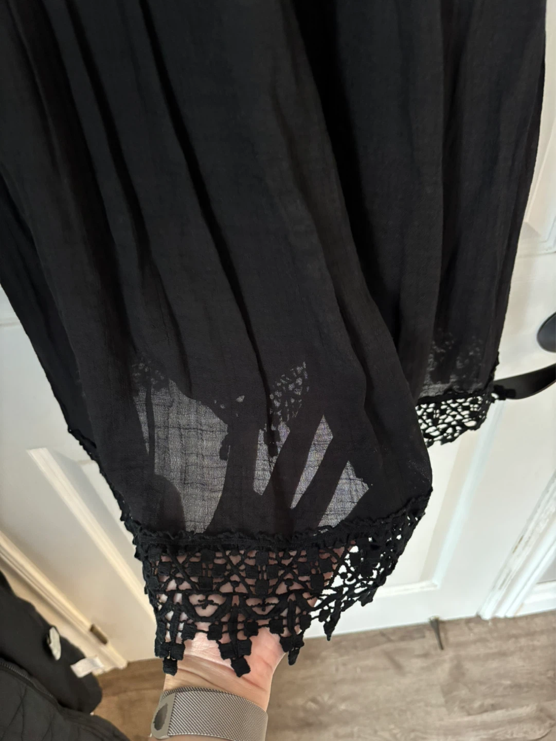 Black sundress with crochet detail - photo 3