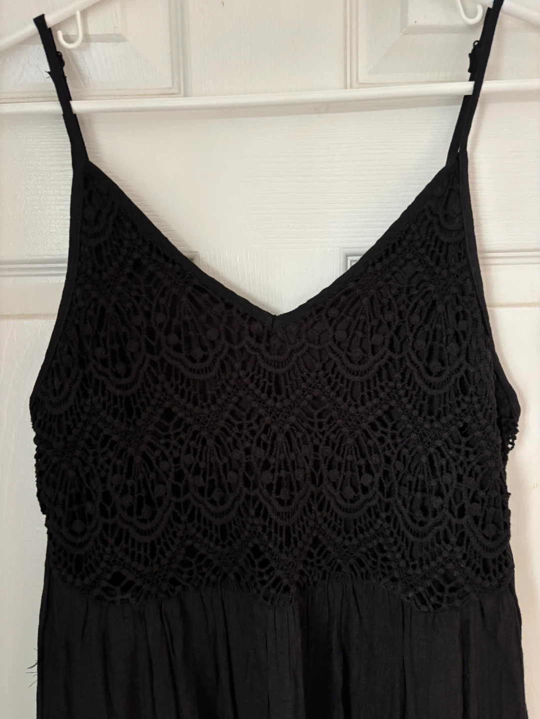 Black sundress with crochet detail - photo 2