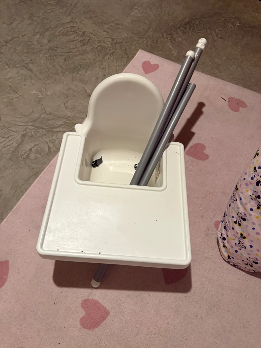 White Plastic Baby High Chair Tray and Legs