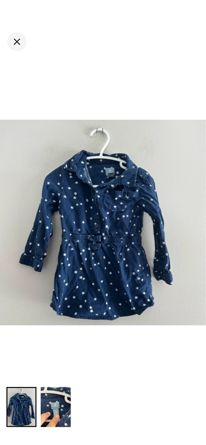 Baby Gap Star Print Denim Dress - Size 6-12 Months