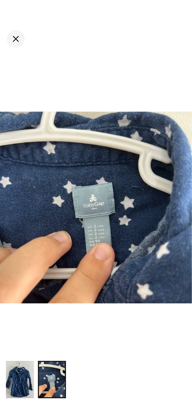 Baby Gap Star Print Denim Dress - Size 6-12 Months - photo 2