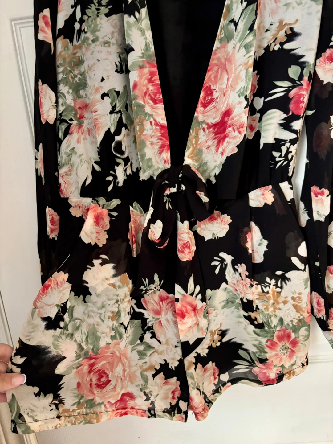 Cotton Candy Black Floral Romper - photo 2