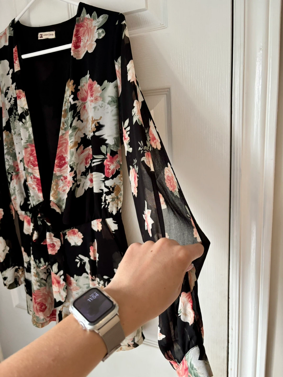 Cotton Candy Black Floral Romper - photo 3