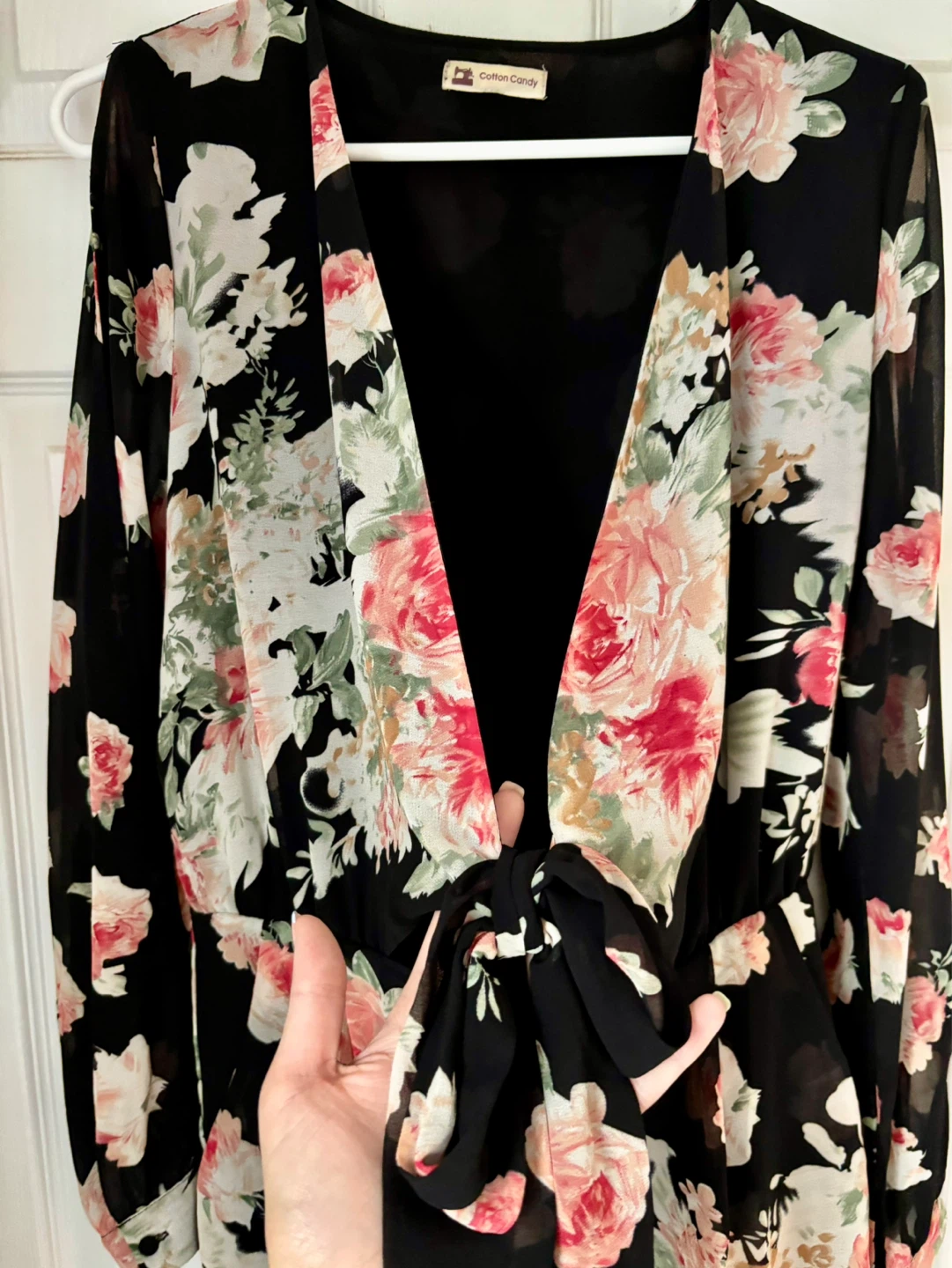 Cotton Candy Black Floral Romper - photo 4