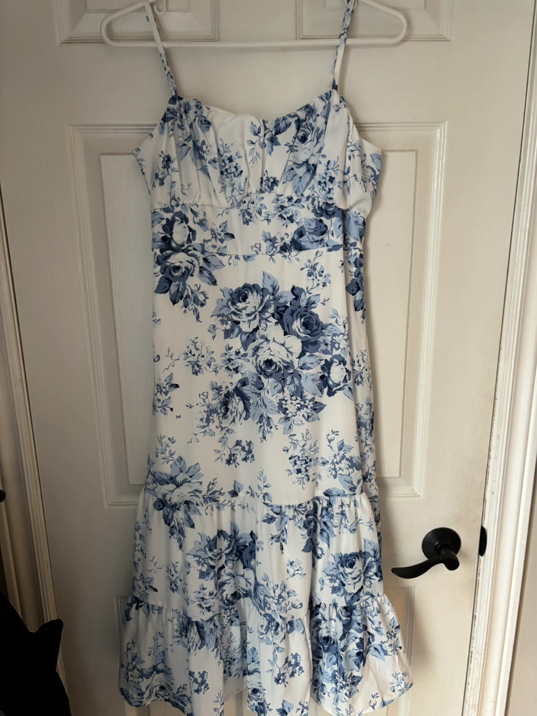 Blue Floral Midi Dress Size M