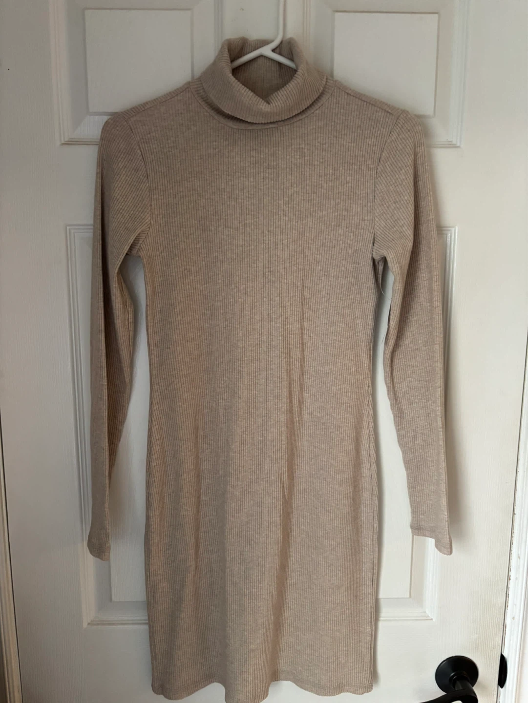 Old Navy Ribbed Turtleneck Dress - Beige - Size S