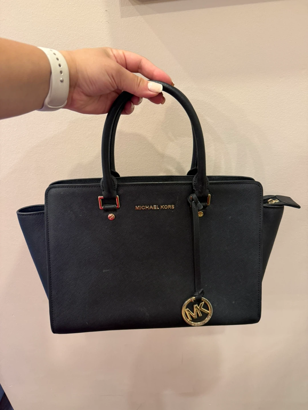 Michael Kors Black Leather Tote Bag