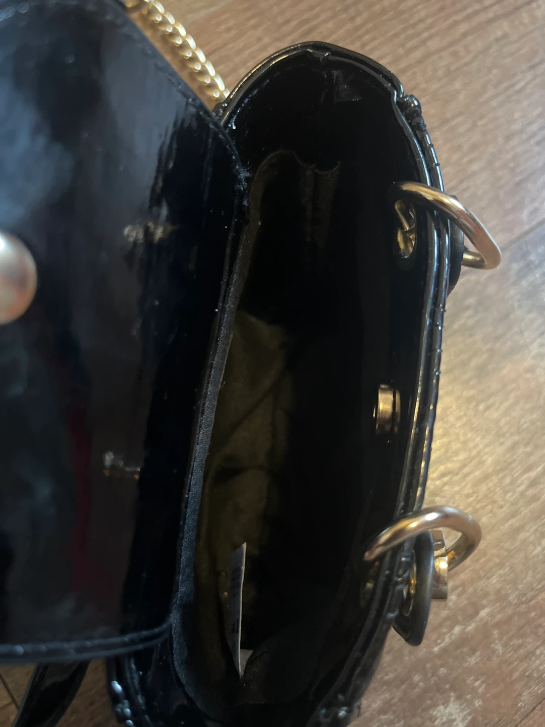 Black Patent Heart Mini Handbag🌱 - photo 4