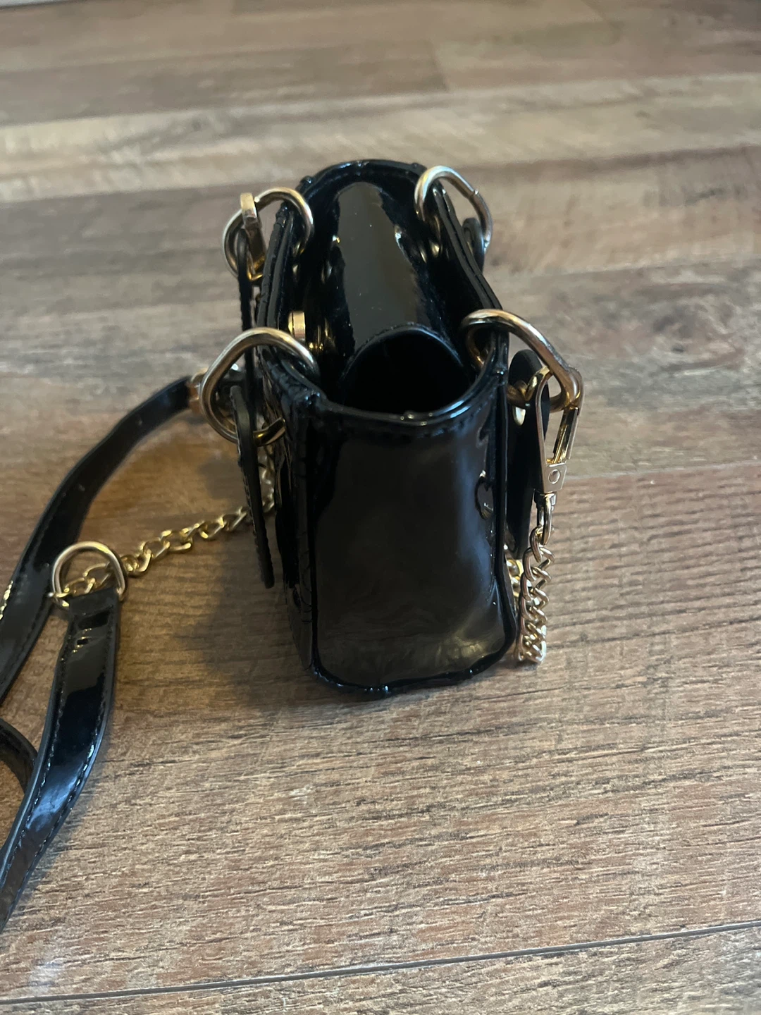 Black Patent Heart Mini Handbag🌱 - photo 2