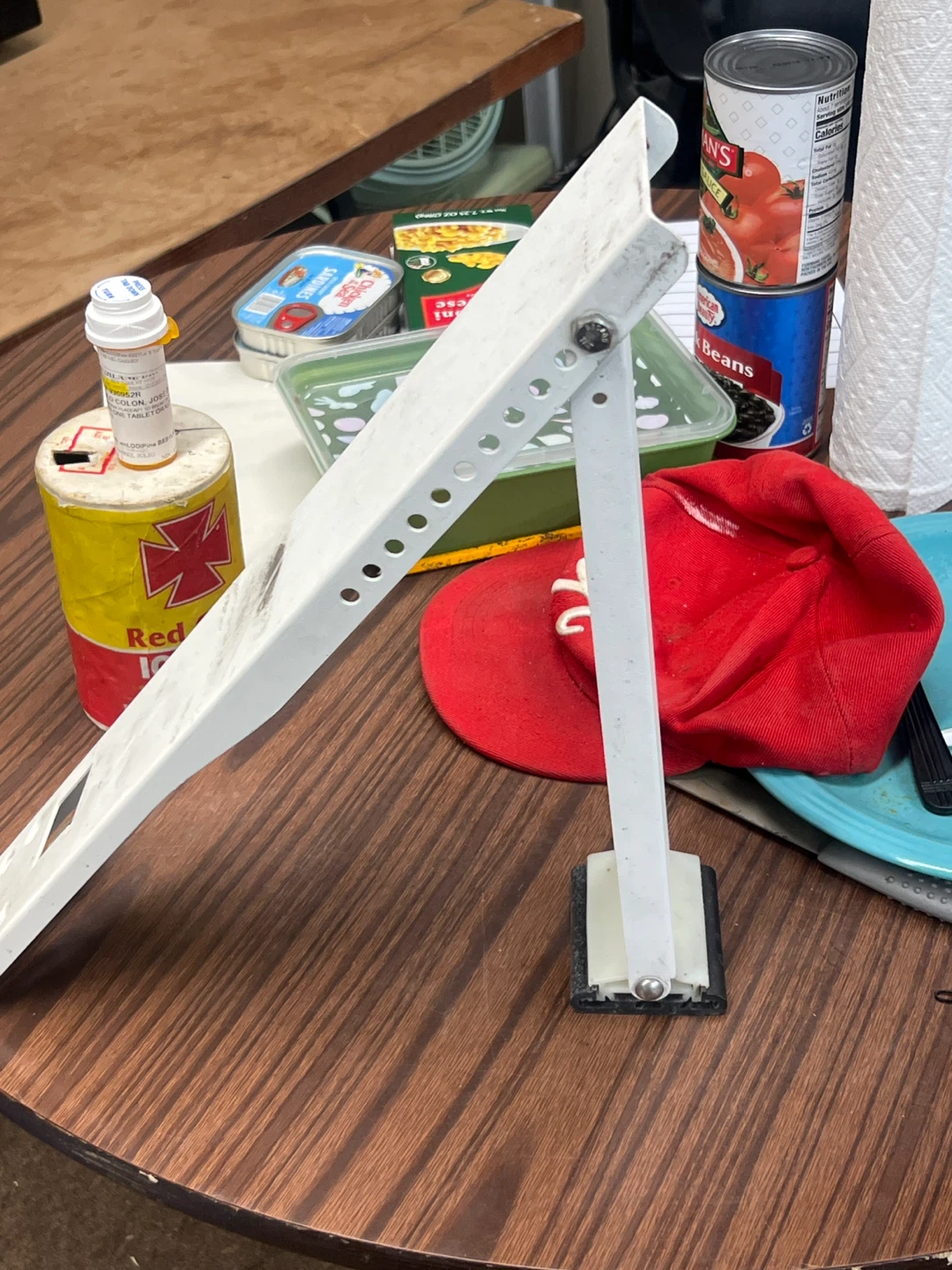 White Metal Bracket with Level - photo 2