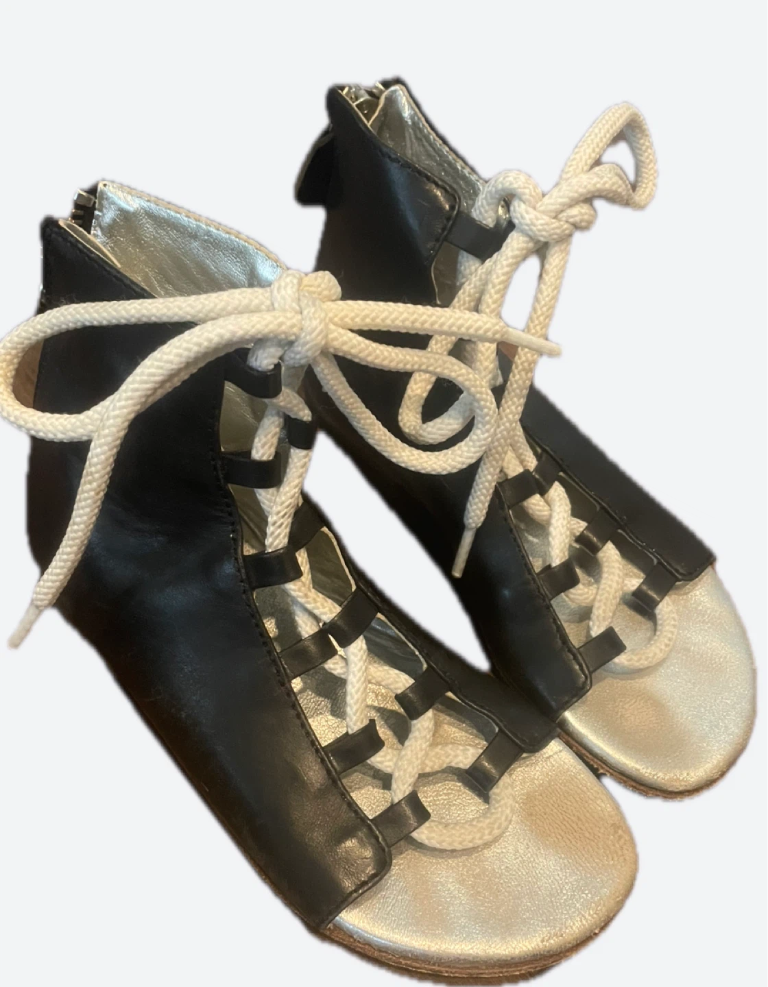 DSQUARED2 Black & Silver Gladiator Sandals - Size 28 - photo 2
