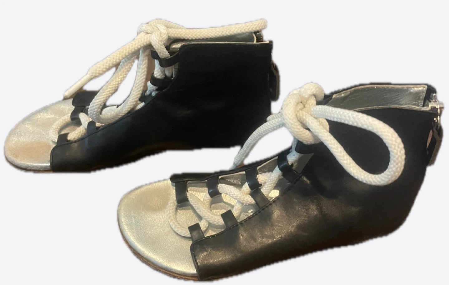 DSQUARED2 Black & Silver Gladiator Sandals - Size 28 - photo 4