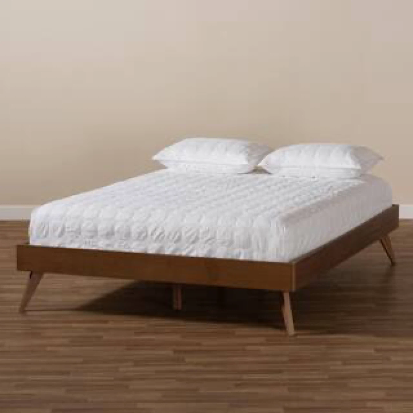 New Queen Size Boho Mid Century Modern Wood Platform Bed - photo 3