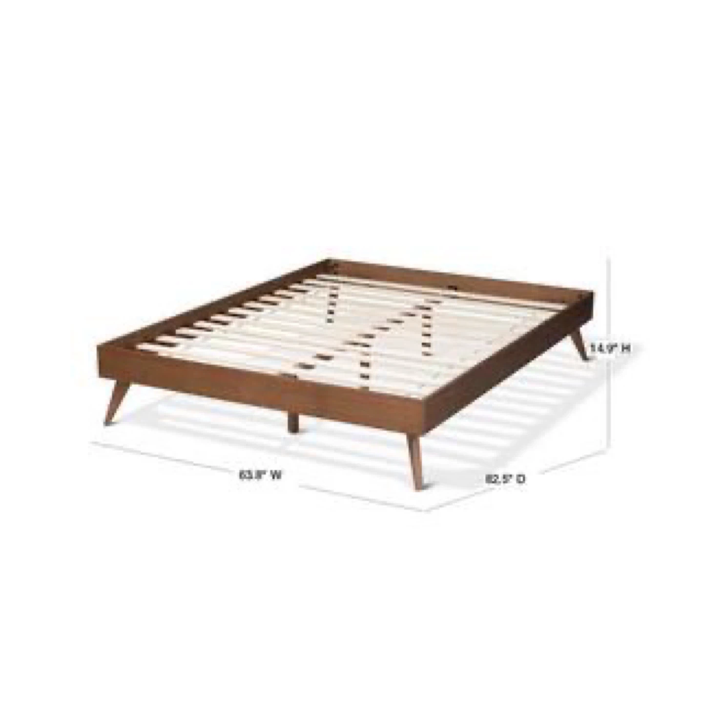 New Queen Size Boho Mid Century Modern Wood Platform Bed - photo 2