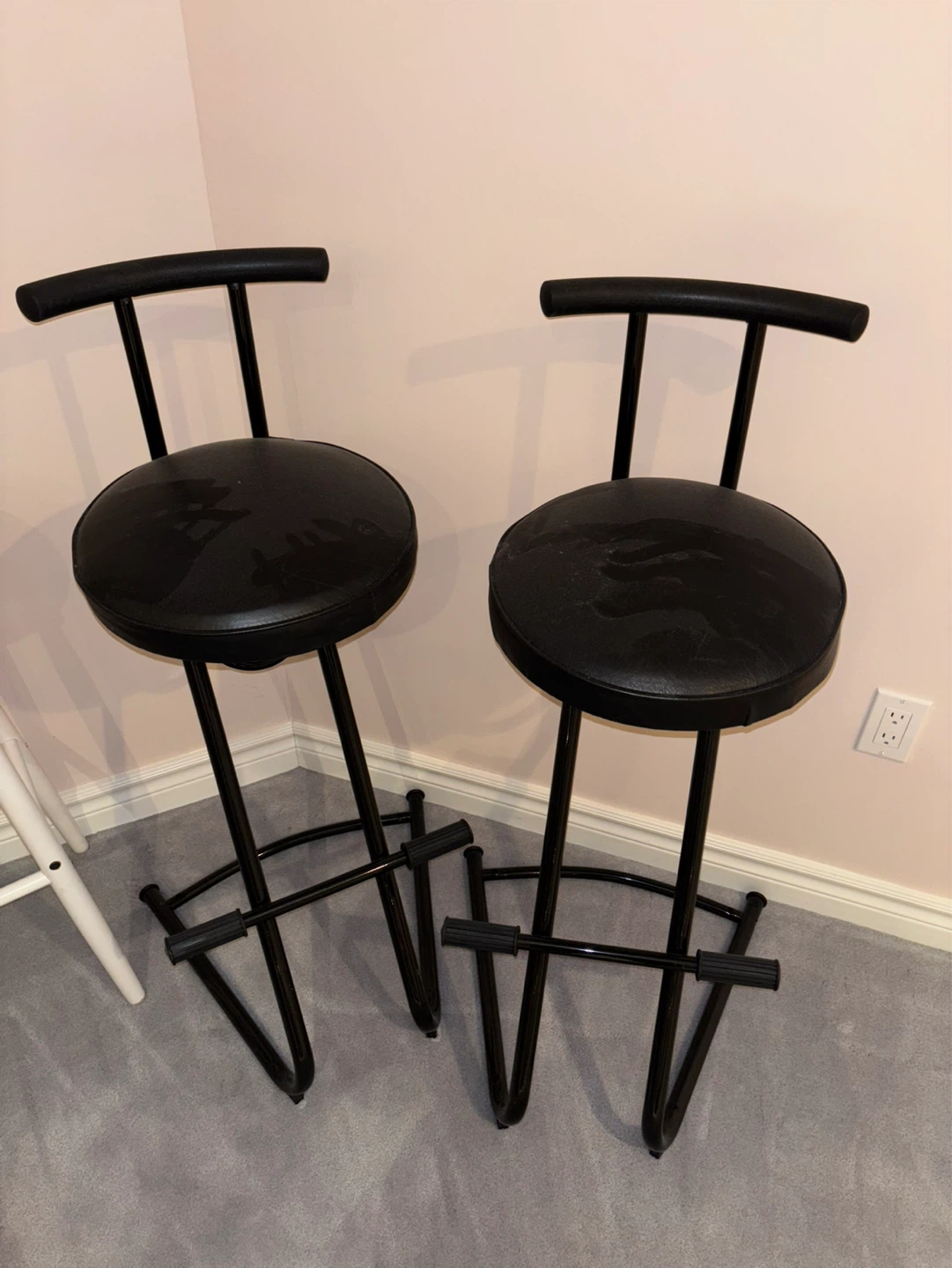 Pair of Black Bar Stools