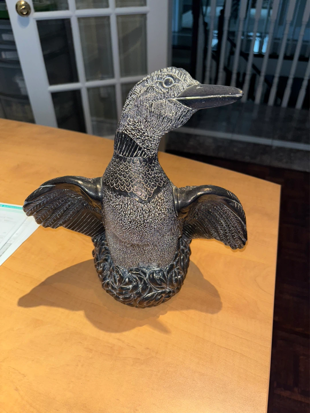 Metal Loon Sculpture
