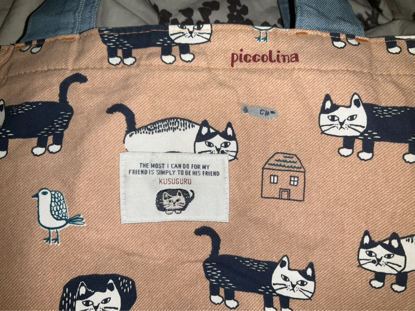 Piccolina Cat Print Tote Bag - photo 5