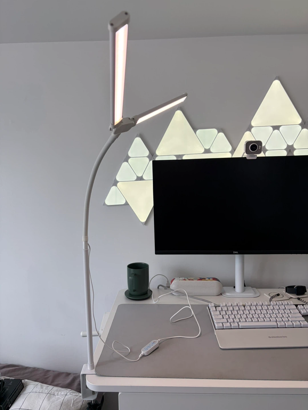 White Dual LED Desk Lamp with Clamp Mount - photo 5