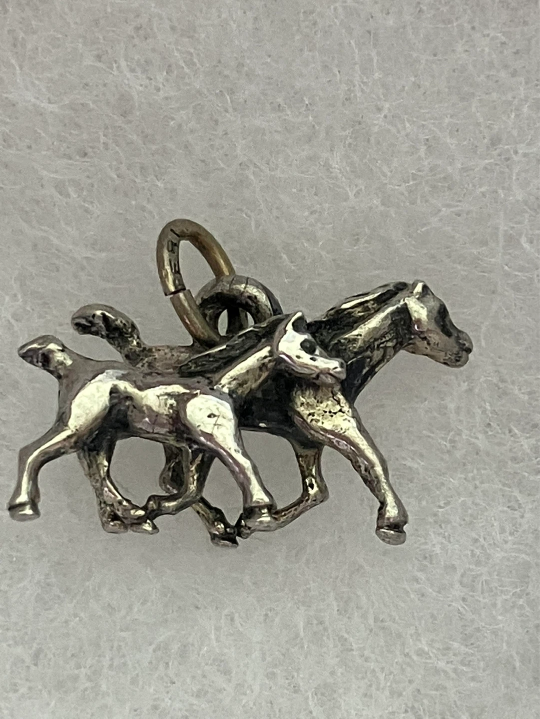 Sterling Silver Two Horses Charm - photo 3