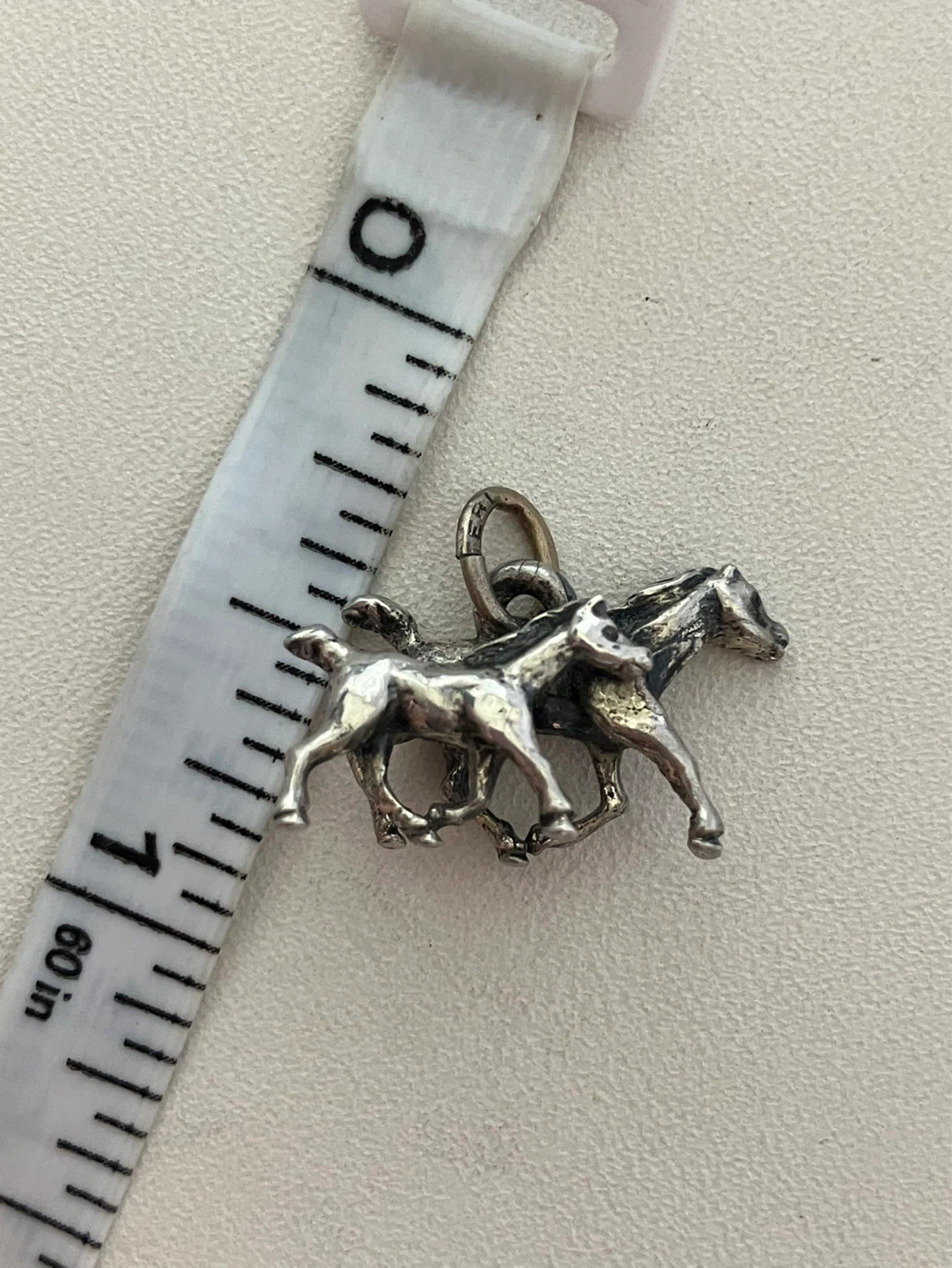 Sterling Silver Two Horses Charm - photo 2