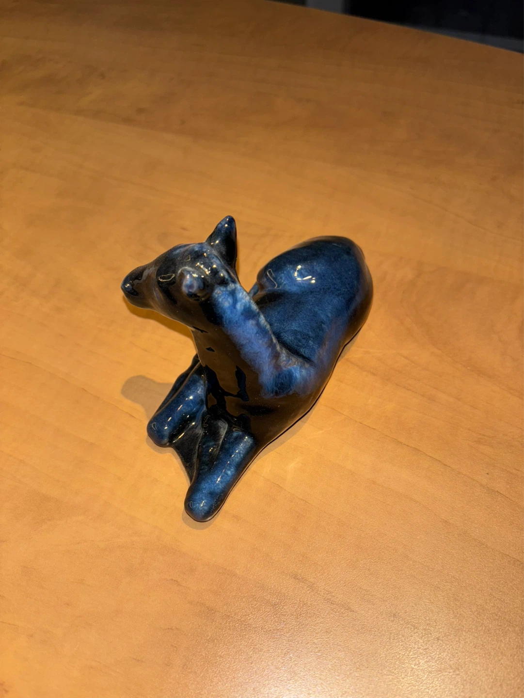 Blue Ceramic Fawn Figurine - photo 2