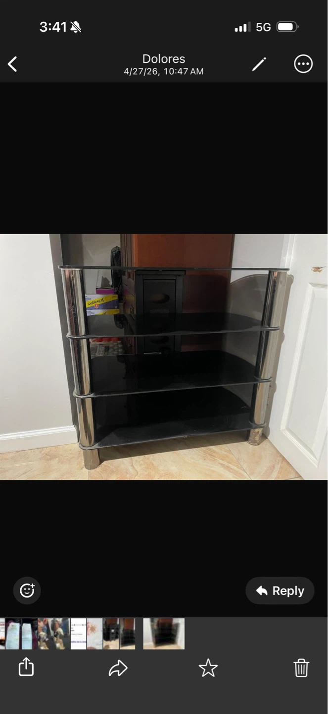 3-Tier Media Stand with Glass Shelves