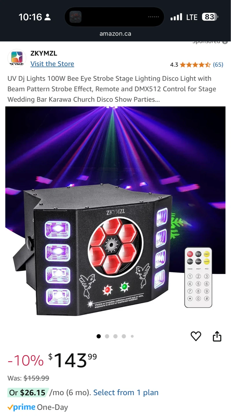 Beeeye Violet Laser Stroboscopic Four In One Stage Light