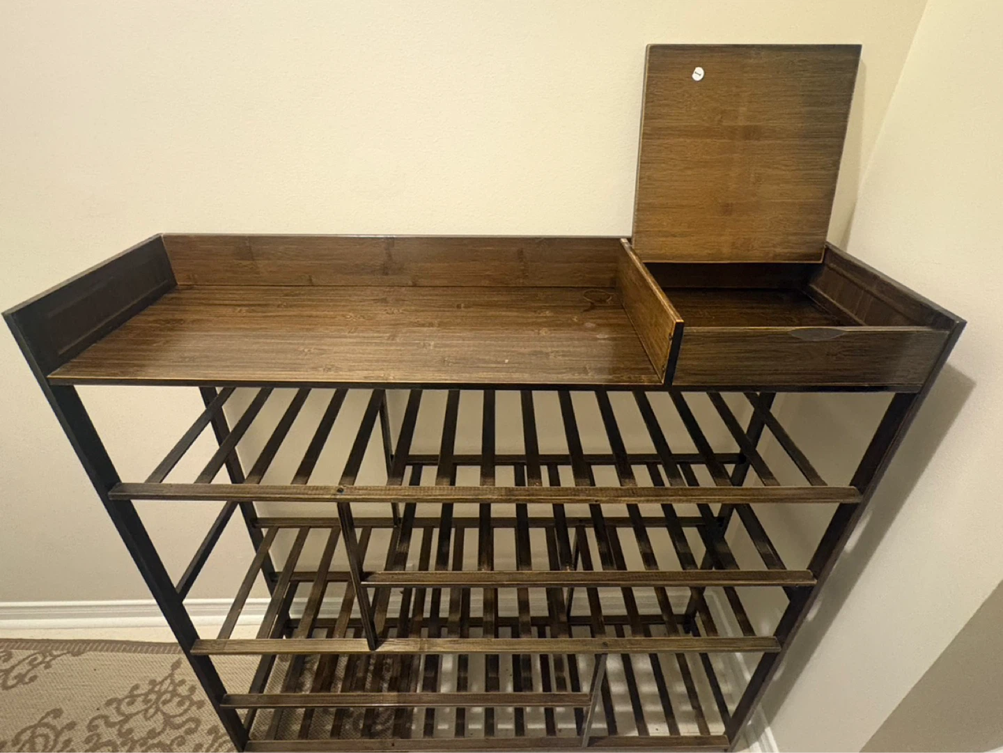 Wooden Shoe Rack with Drawer - photo 3