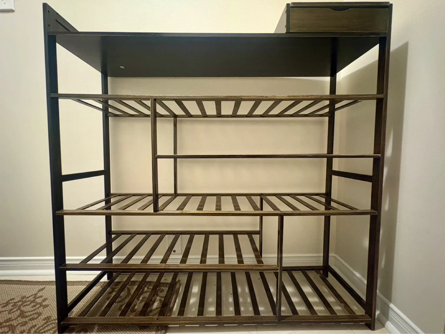 Wooden Shoe Rack with Drawer - photo 2