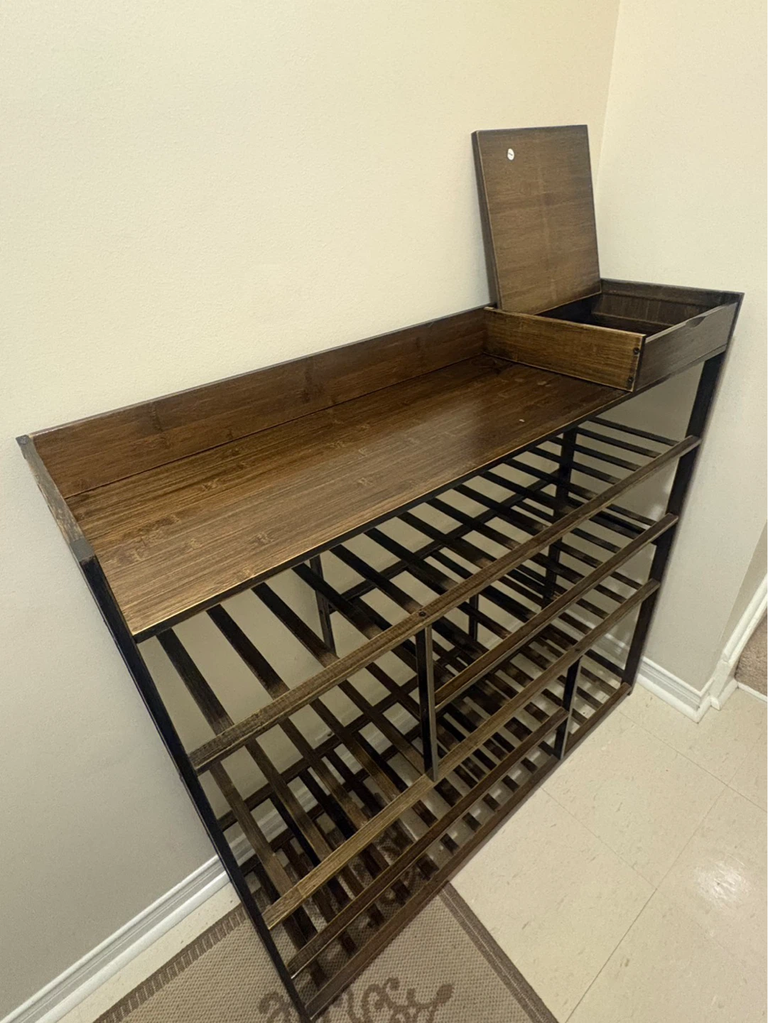 Wooden Shoe Rack with Drawer