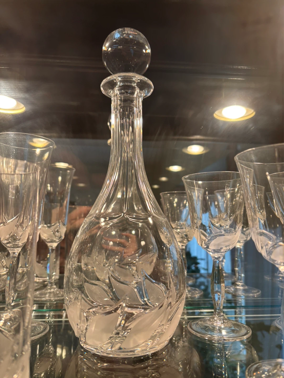 Crystal Set with Decanter and Various Crystal Glasses - photo 2