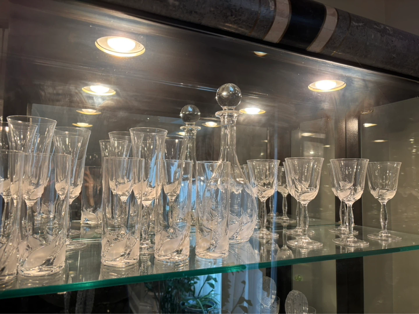 Crystal Set with Decanter and Various Crystal Glasses