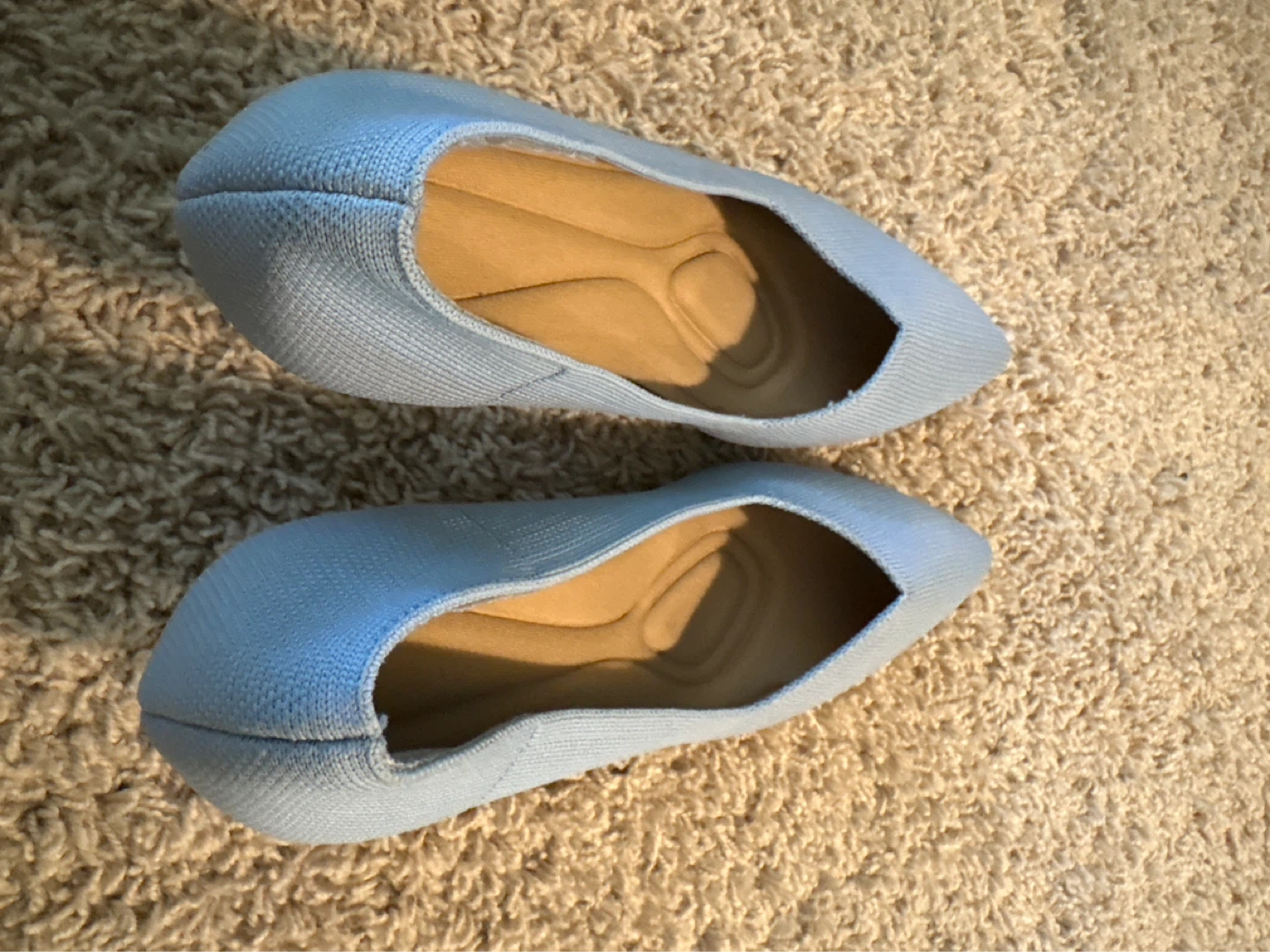 Light Blue Knit Pointed Toe Flats - Size 39 - photo 3