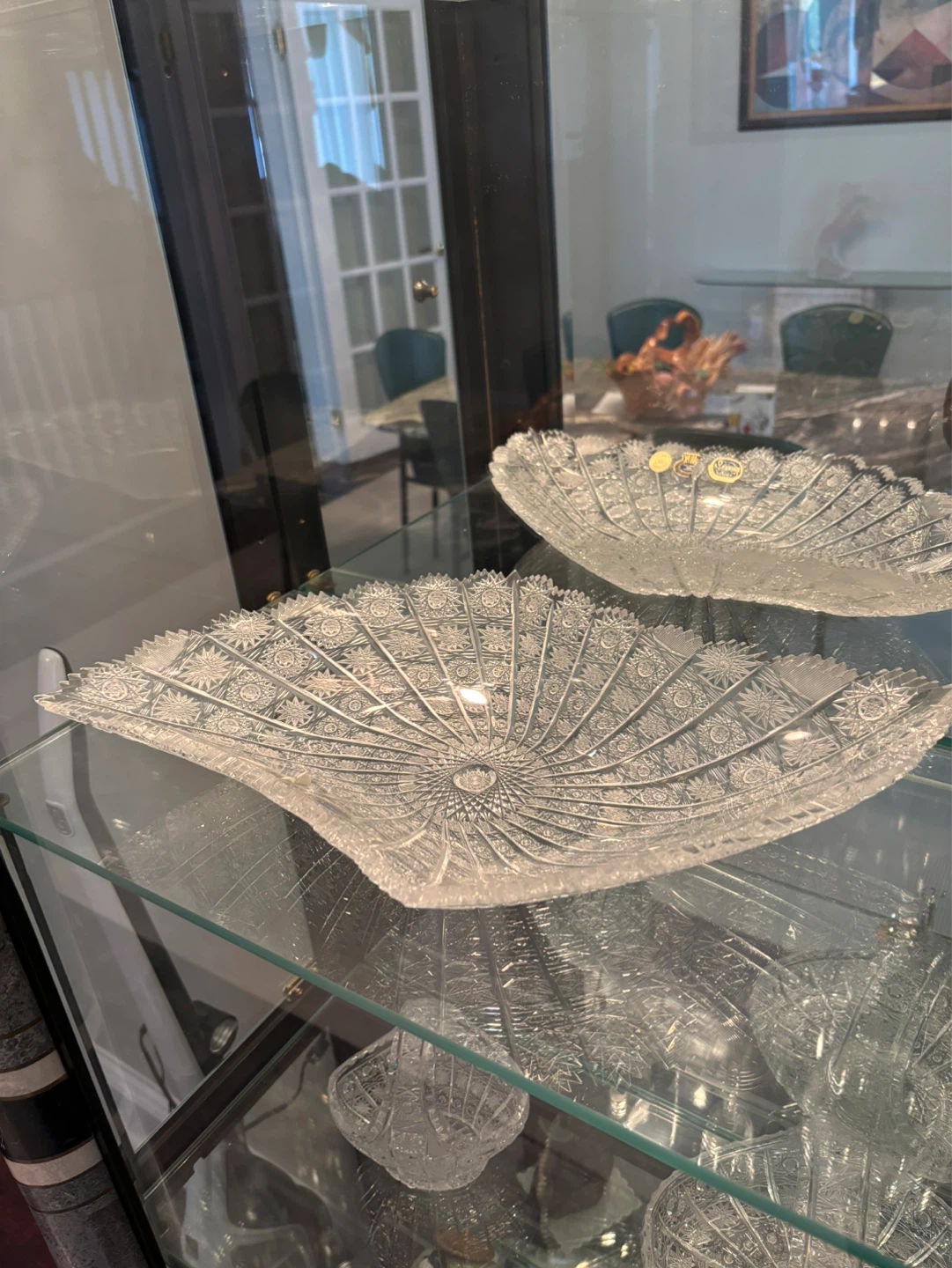 Crystal Cut Glass Serving Bowl