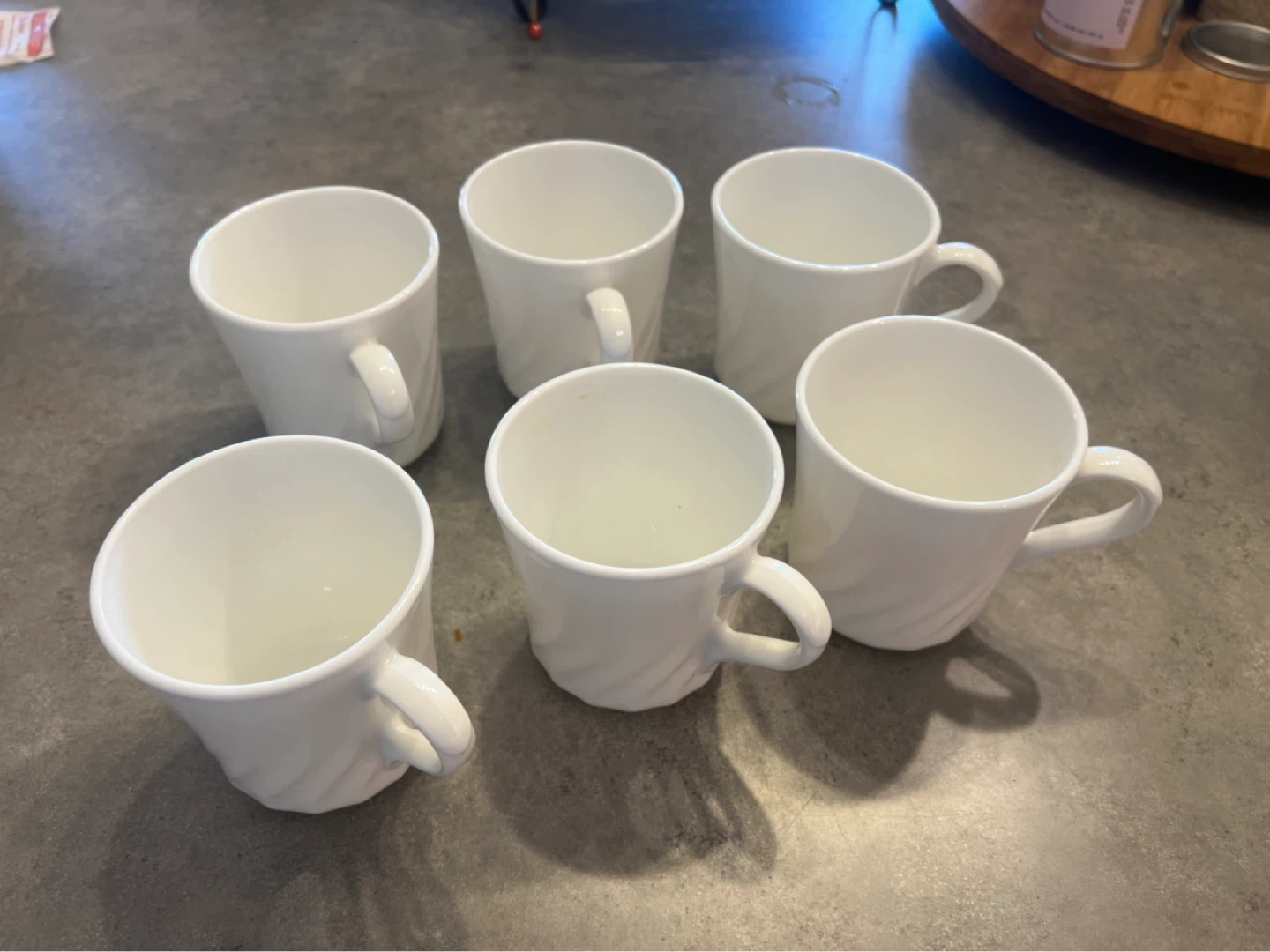 Set of 6 White Swirl Mugs - photo 2
