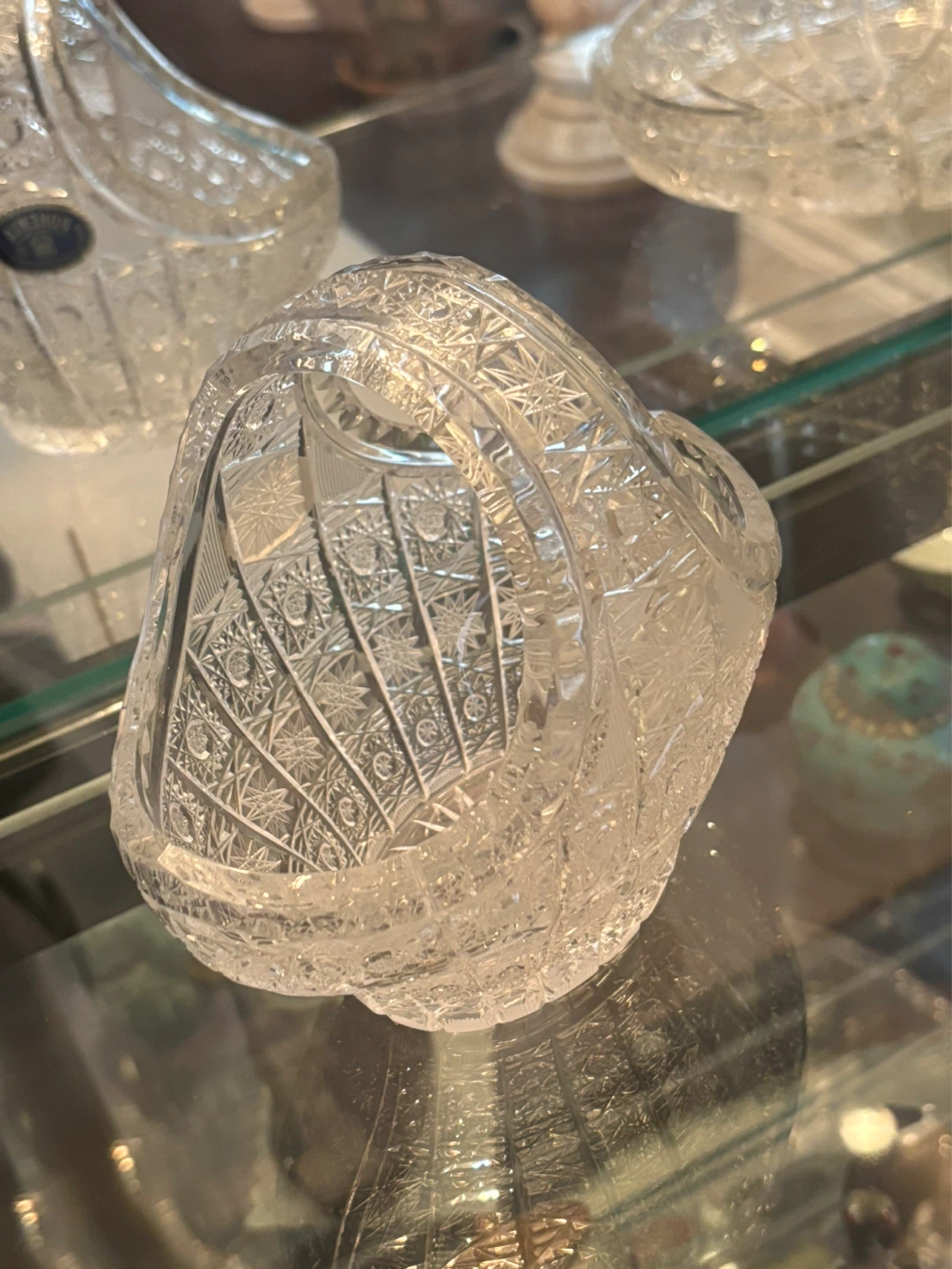 Crystal Cut Glass Basket