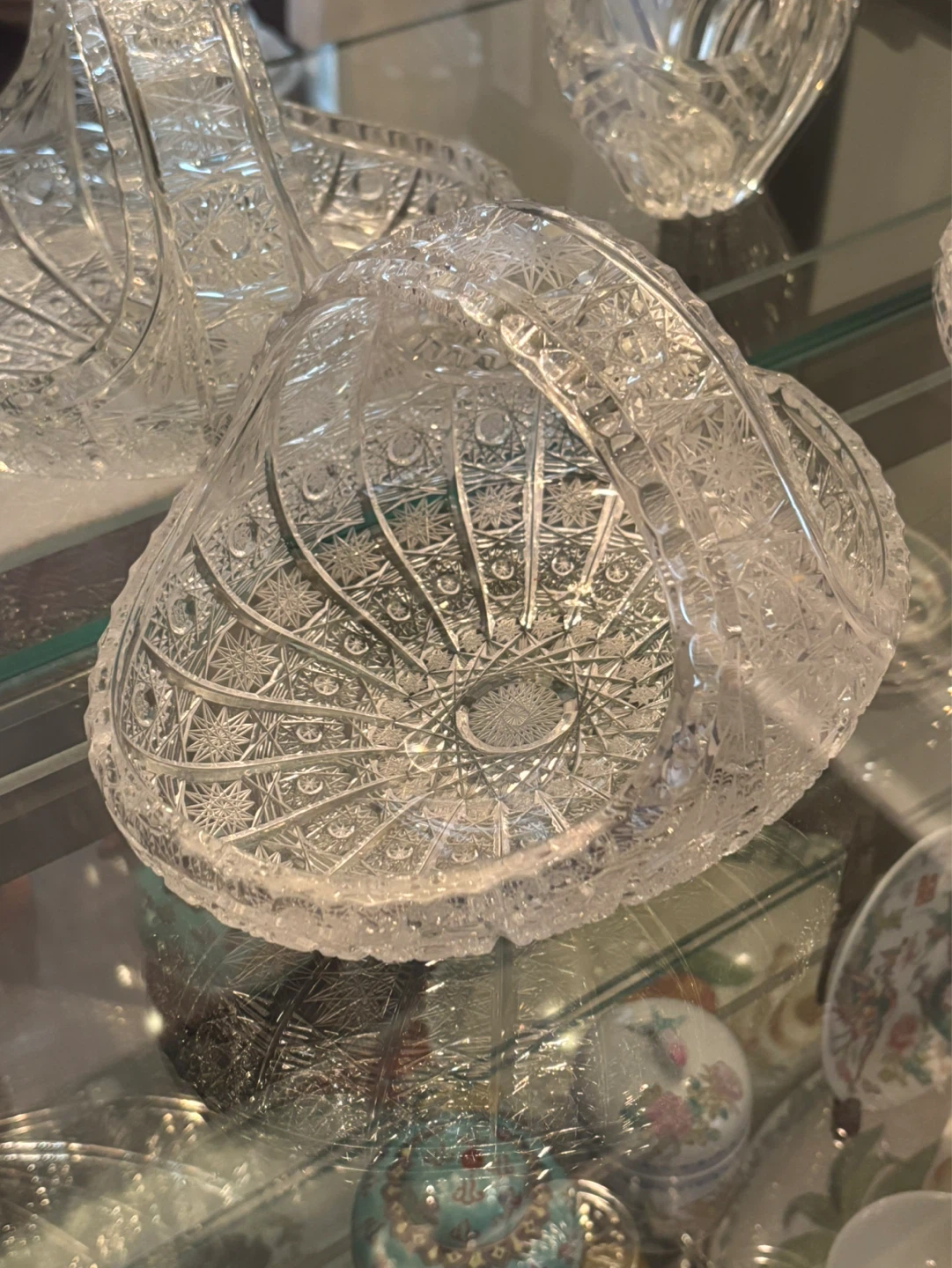 Crystal Cut Glass Basket - photo 3