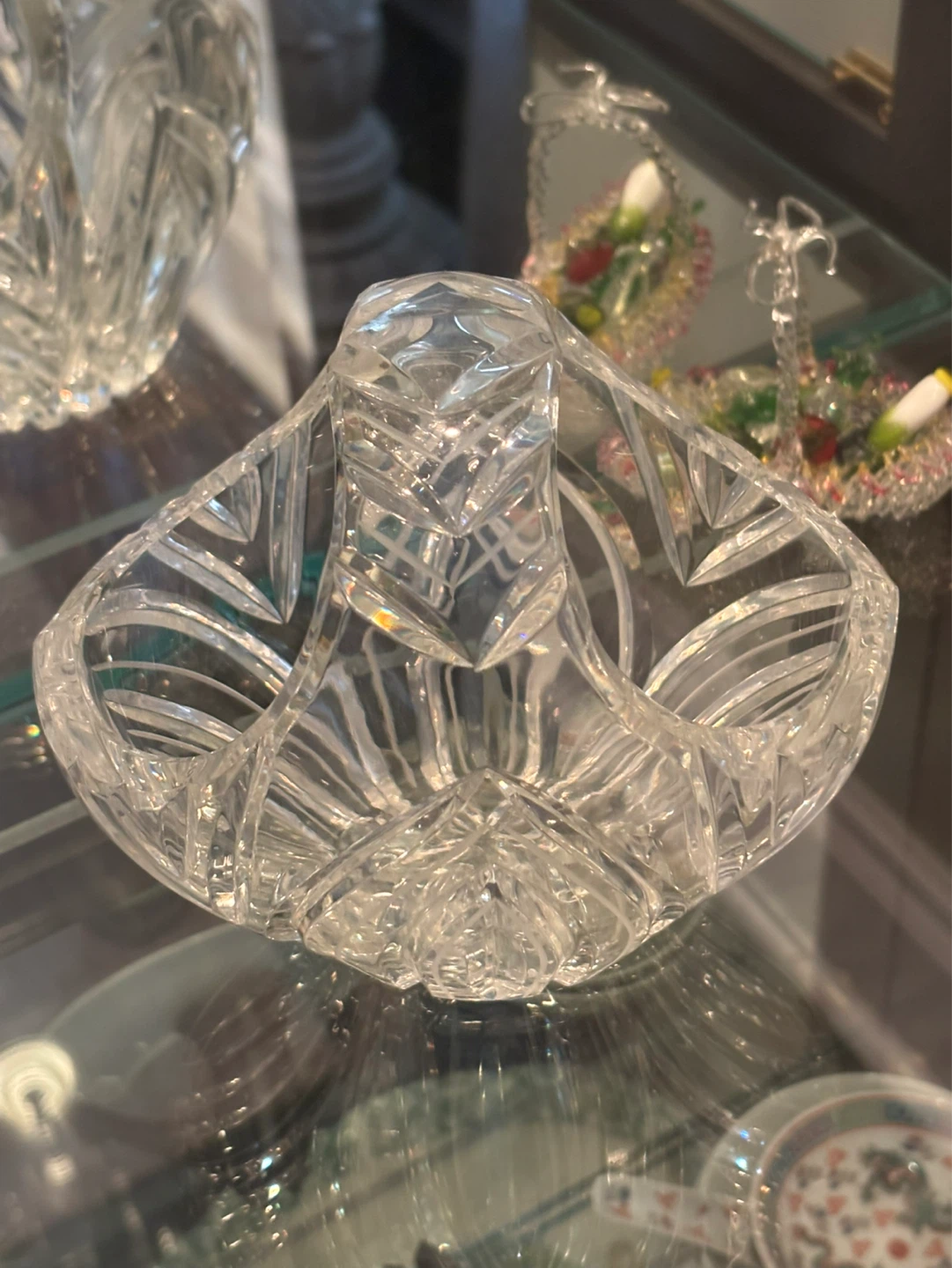 Crystal Cut Glass Basket