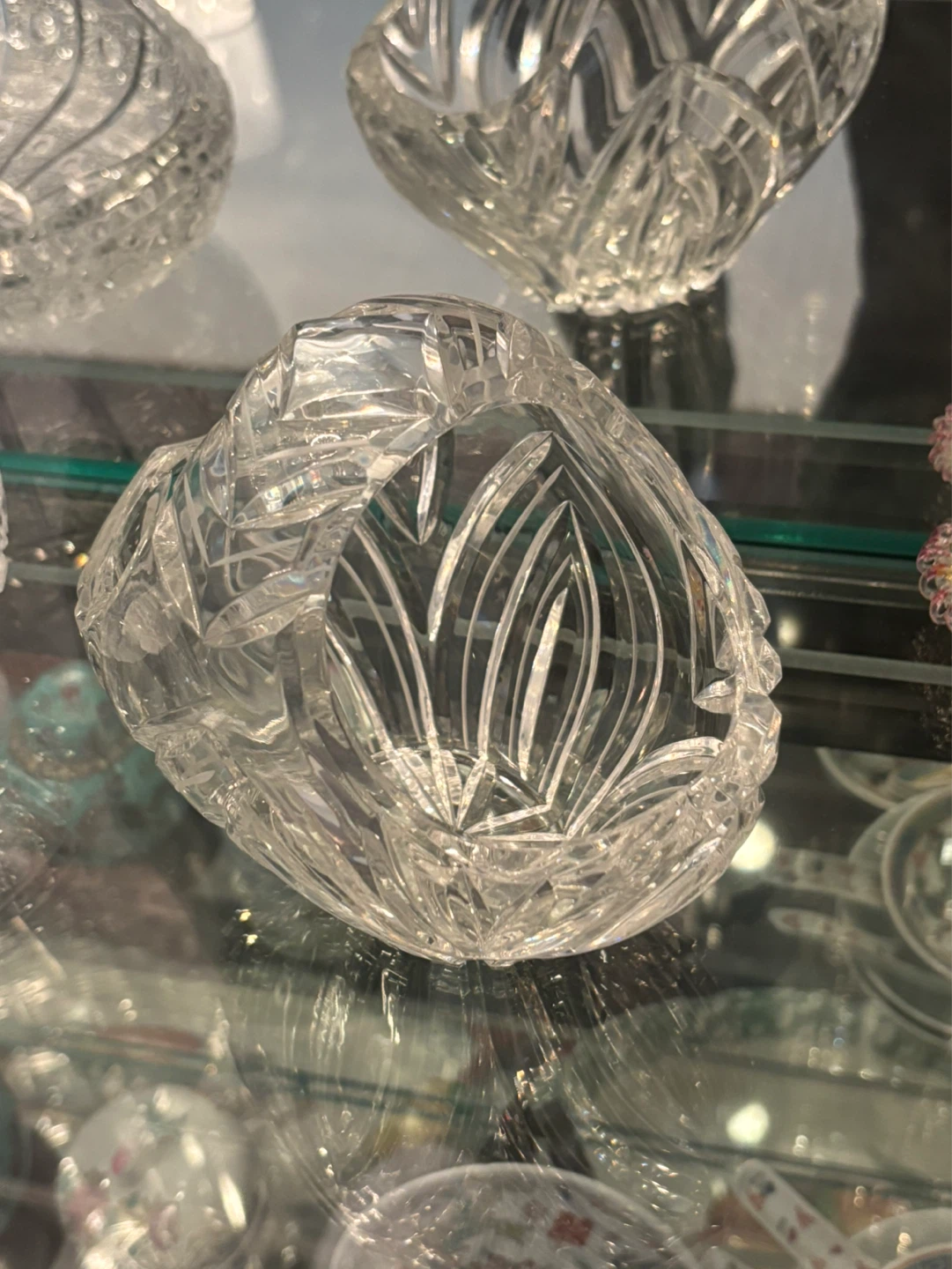 Crystal Cut Glass Basket - photo 2