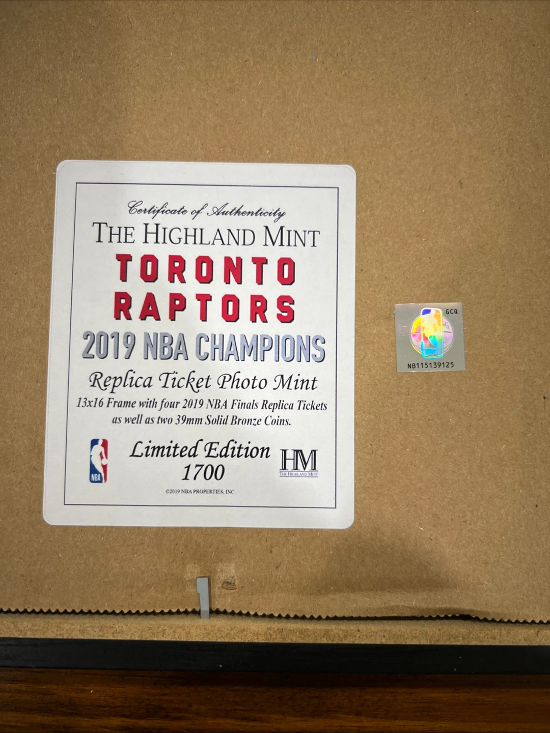 Toronto Raptors 2019 NBA Champions Framed Replica - photo 2