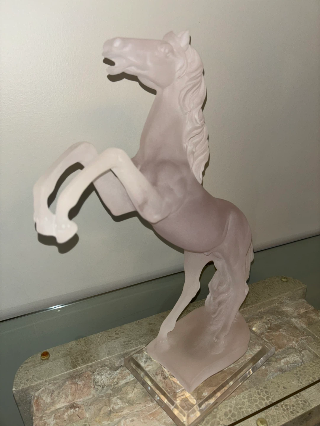 Frosted Crystal Horse Sculpture