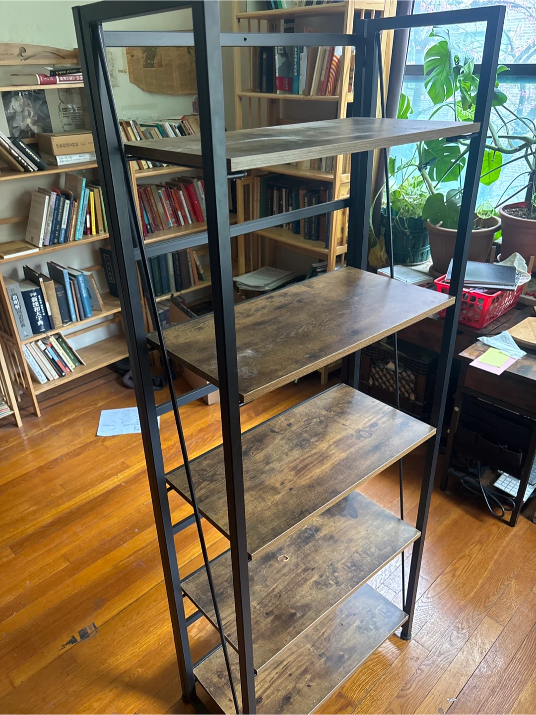 Industrial Style 5-Tier Bookshelf