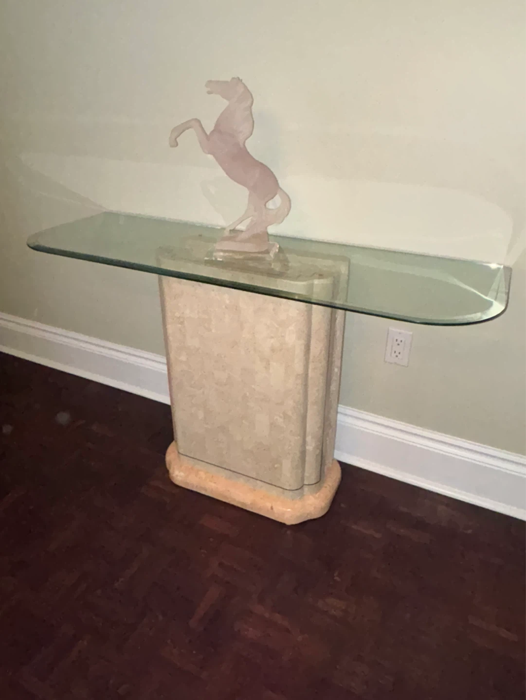 Glass Top Console Table
