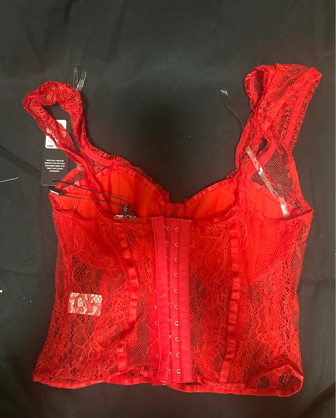 Fashion Nova Red Lace Corset Top - XS - photo 2