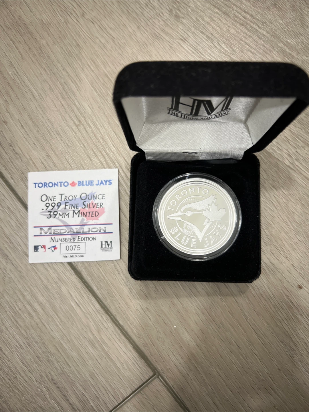 Toronto Blue Jays One Troy Ounce .999 Fine Silver Medallion