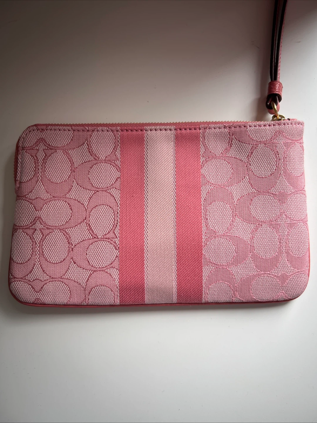 Coach Pink Signature Wristlet Pouch - photo 2
