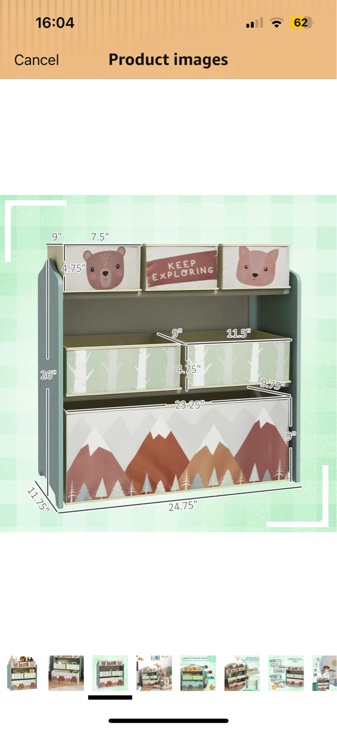 Kids Storage Organizer with Cute Animal and Mountain Designs - photo 3