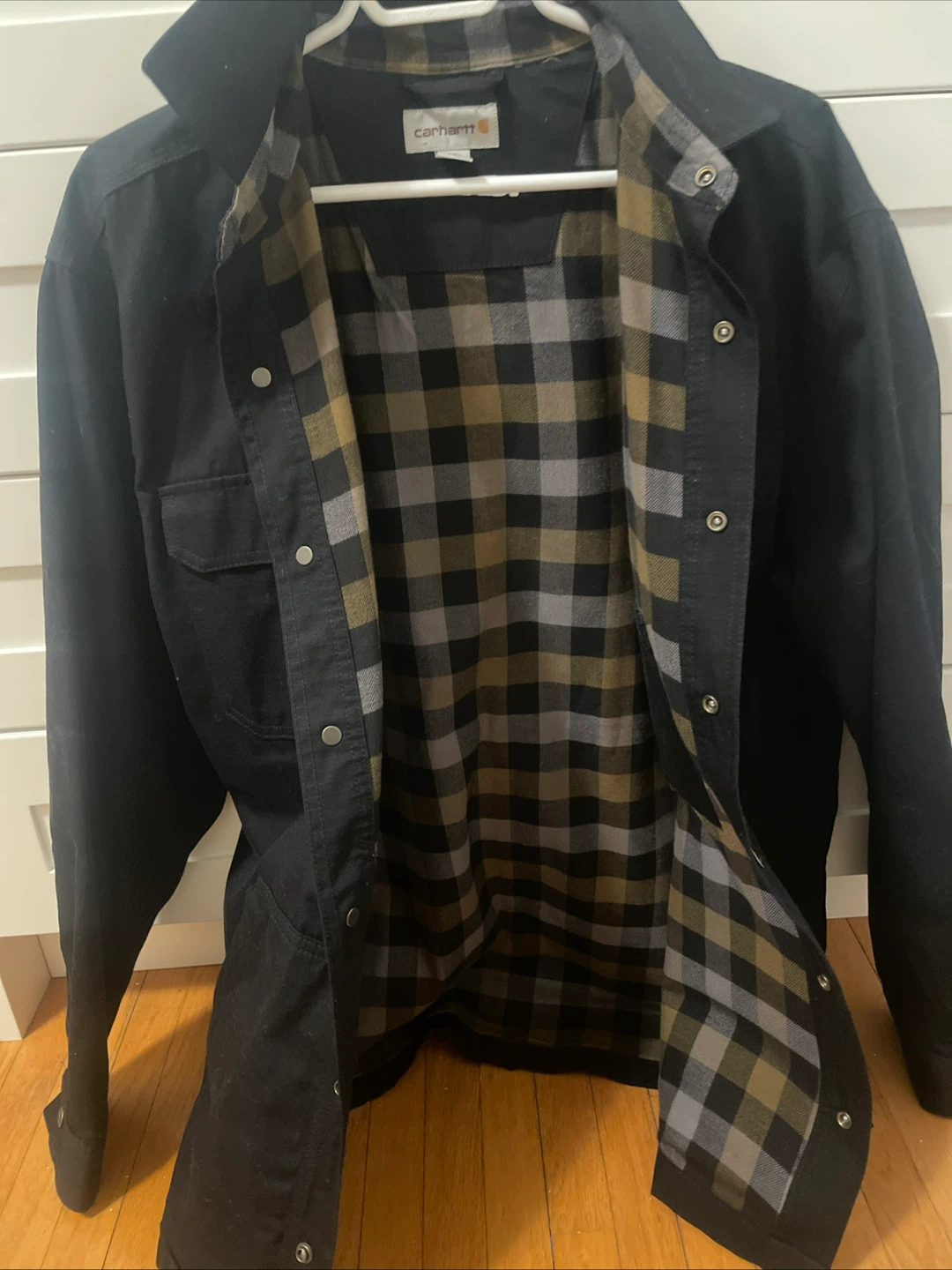 Carhartt Men's Regular Fit Flannel Lined Jacket - Black - Size M - photo 4