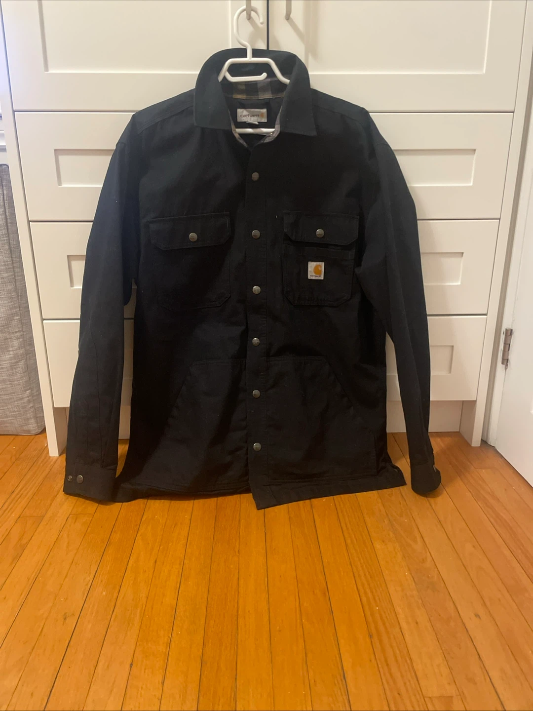 Carhartt Men's Regular Fit Flannel Lined Jacket - Black - Size M