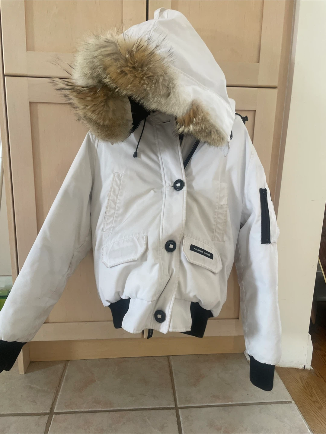 Canada Goose White Bomber Jacket
